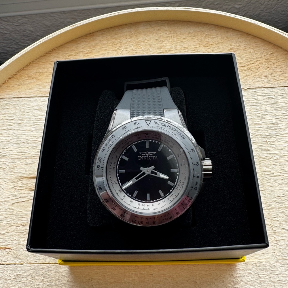 Invicta Black and Silver Chronograph Watch